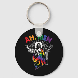Llavero Ah Men Funny Orgullo Gay LGBT Jesús Bandera Arcoir