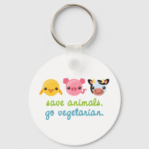 Llavero Ahorre los animales van vegetariano