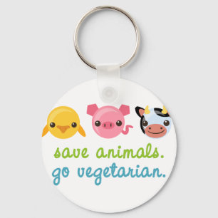 Llavero Ahorre los animales van vegetariano