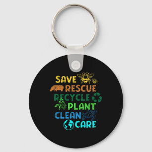 Llavero Ahorre Rescate Reciclar Planeta Cambio Climático F