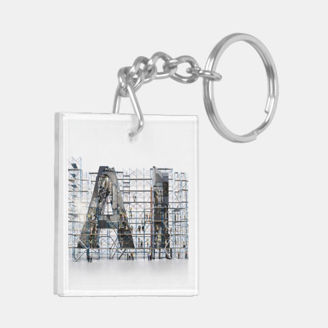 Llavero AI Industrial Letterform Architecture Art  (Izquierda Bajo)
