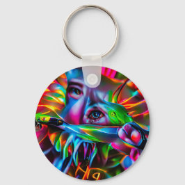 Llavero Aichmofobia: Vivid Surreal Art