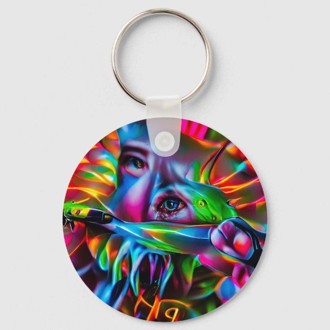 Llavero Aichmofobia: Vivid Surreal Art (Anverso)