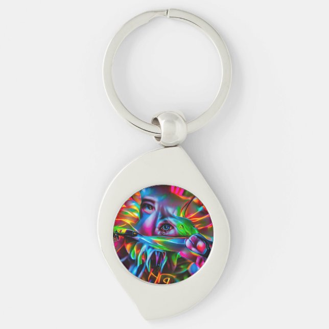 Llavero Aichmofobia: Vivid Surreal Art (Anverso)