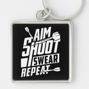 Llavero Aim Shoot Swear Repeat Premium