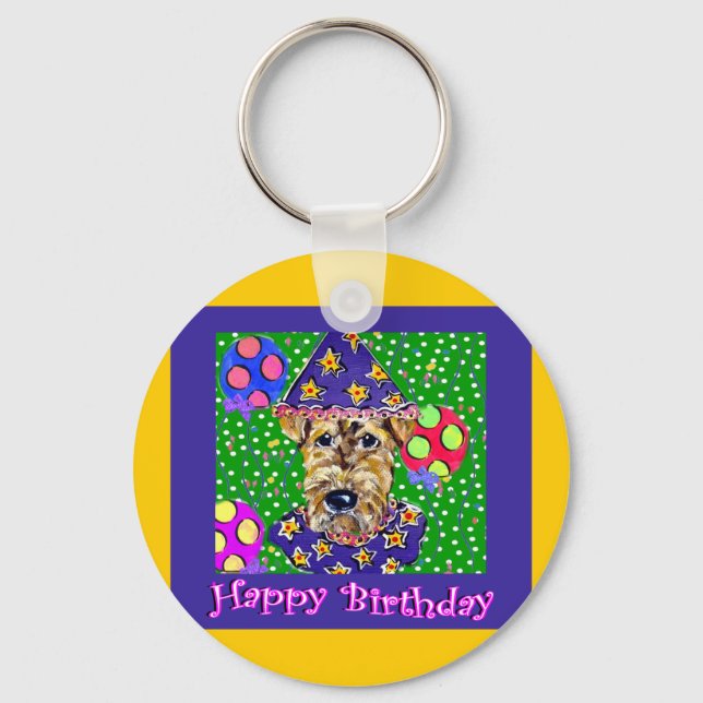 Llavero Airedale de cumpleaños (Anverso)