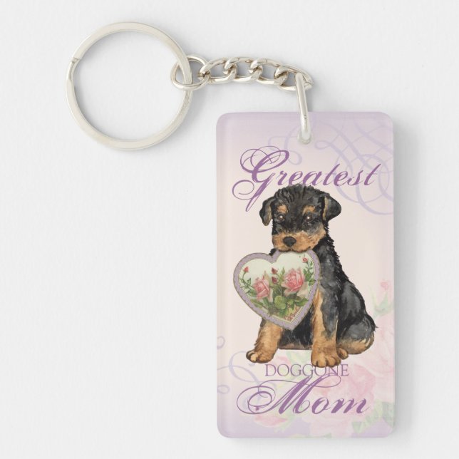Llavero Airedale Heart Mom (Frente)
