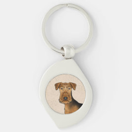 Llavero Airedale Terrier Cute Cartog Cabeza De Perro En Be