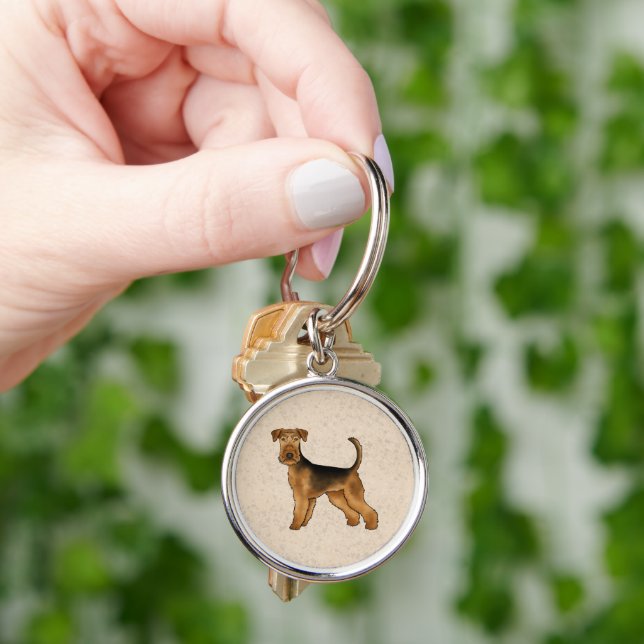 Llavero Airedale Terrier Dog Cute Cartoon Ilustracion Perr (Mano)