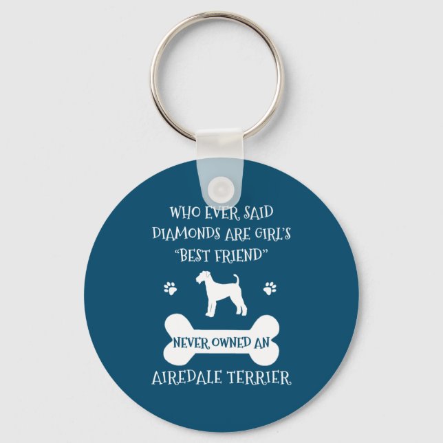 Llavero Airedale Terrier Dog Mejor Amigo Keychain (Anverso)