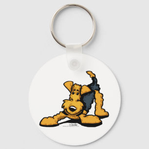 Llavero Airedale Terrier en juego