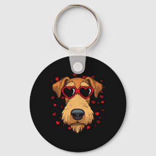 Llavero Airedale Terrier San Valentín Corazón Amantes de P