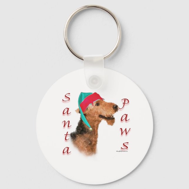 Llavero Airedale Terrier Santa Paws (Anverso)