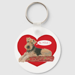 Llavero Airedale Terrier Valentine
