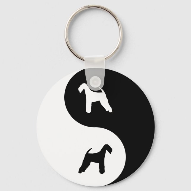 Llavero Airedale Terrier Yin Yang (Anverso)