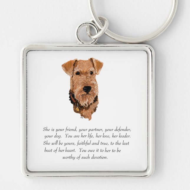 Llavero Airedale, Welsh, Lakeland Terrier Keepsake (Frente)