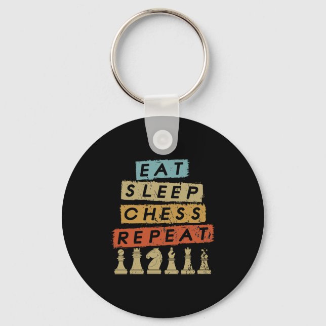 Llavero Ajedrez - Comer Sleep Chess Repetir (Anverso)