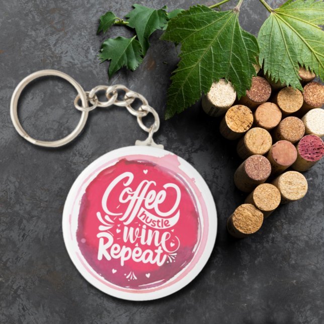 Llavero Ajetreo de Café Vino Repite (Subido por el creador)