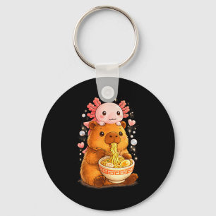 Llavero Ajolote divertido fideo anime kawaii y capibara