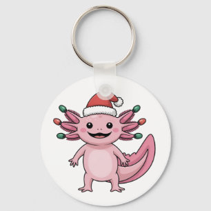 Llavero Ajolote Divertido Gorro de Santa Navidad Outfit