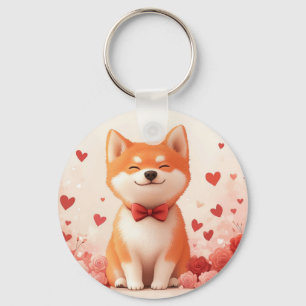 Llavero Akita con Rosas - Día de San Valentín
