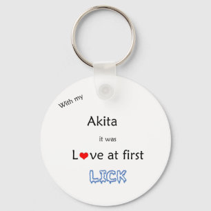 Llavero Akita Love en First Lick Keychain