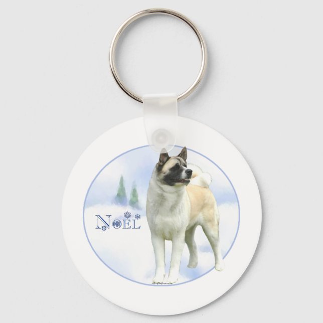 Llavero Akita Noel - Keychain (Anverso)