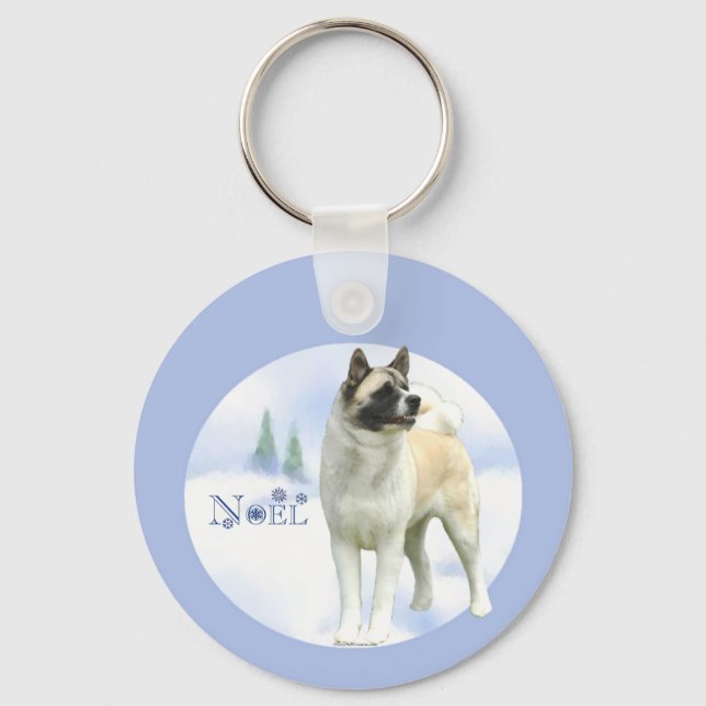 Llavero Akita Noel Keychain (Anverso)