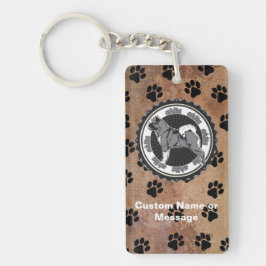 Llavero Akita Paws Perro Raza Amante Nombre personalizado