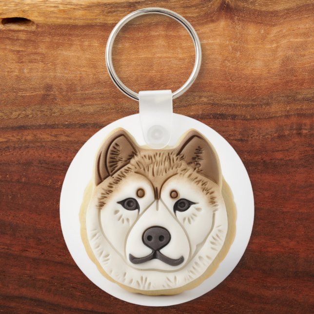 Llavero Akita Perro Inspirado en 3D (Anverso)