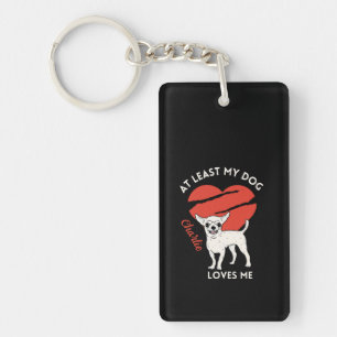 Llavero Al Menos A Mi Perro Me Ama Personalizado Keychain