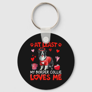 Llavero Al Menos Mi Border Collie Me Ama San Valentín