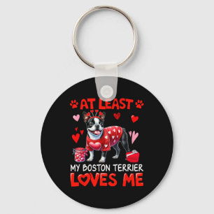 Llavero Al Menos Mi Terrier De Boston Me Ama San Valentín