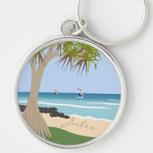 Llavero Ala Relieve metalizado Surfers Pandanus Tree en la