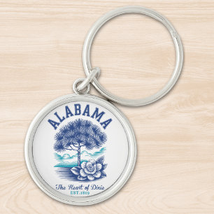 Llavero Alabama Nature Design – Camellia Flower and State 