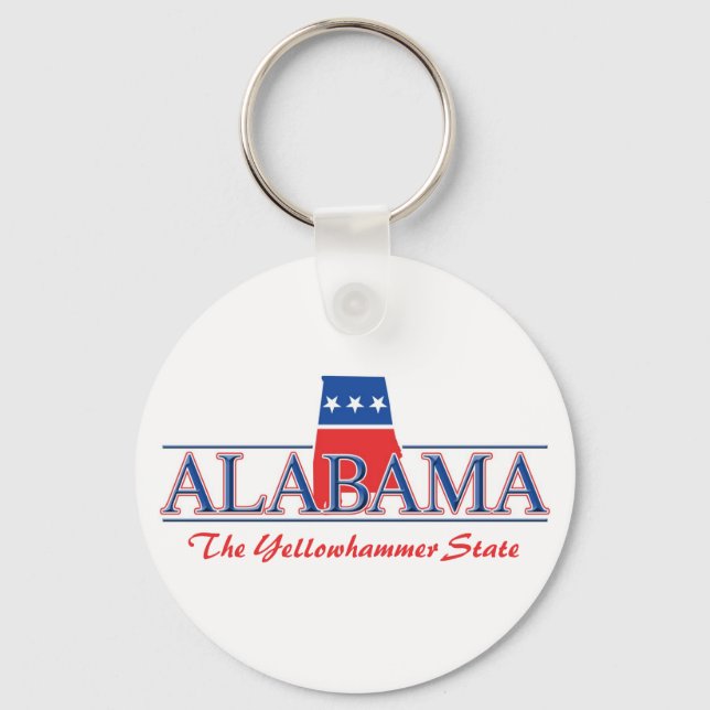 Llavero Alabama Red White & Blue Keychain (Anverso)
