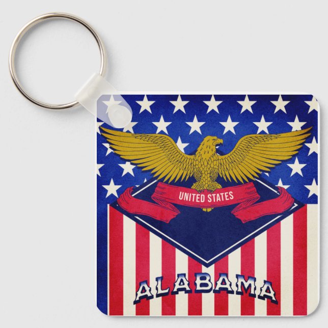 Llavero Alabama USA Flag  Keychain (Anverso)