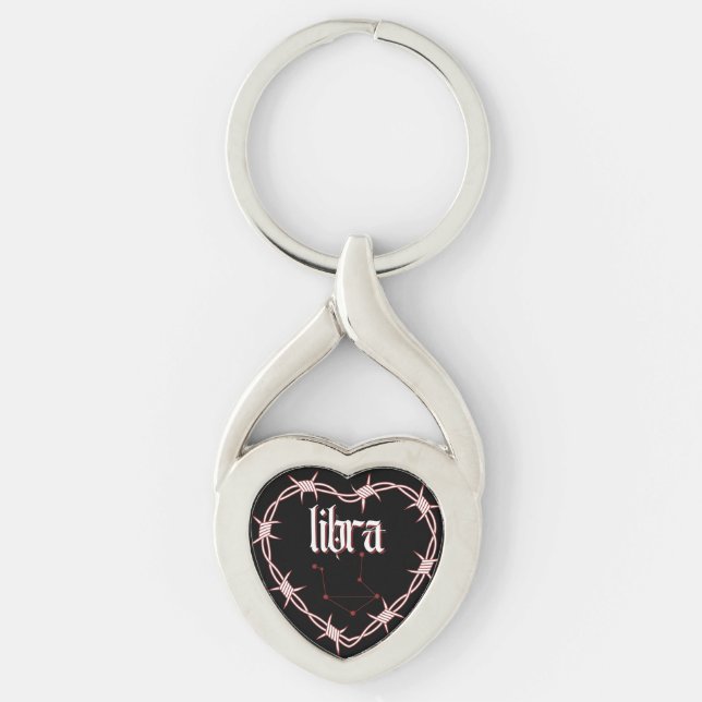 Llavero Alambre de púas estético gótico de Libra Constella (Anverso)