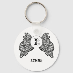 Llavero Alas Ángel Monogramadas Personalizadas