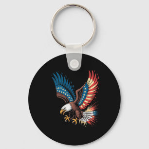 Llavero Alas de águila calva bandera americana arte 4 de j