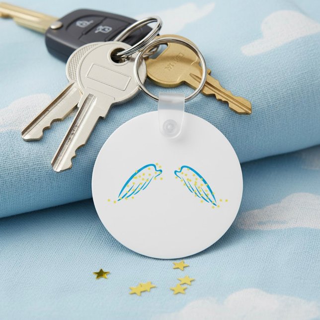 Llavero Alas de ángel celeste con estrellas brillantes (Subido por el creador)