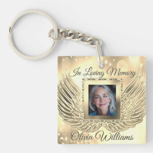Llavero Alas de Ángel de Memorial Personalizadas Agregar F
