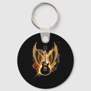 Llavero Alas de guitarra retro arte abstracto rock and rol