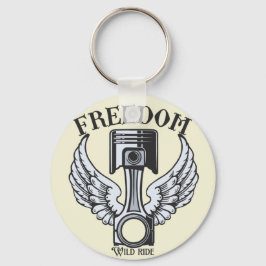 Llavero alas de libertad pistones motocicleta vintage