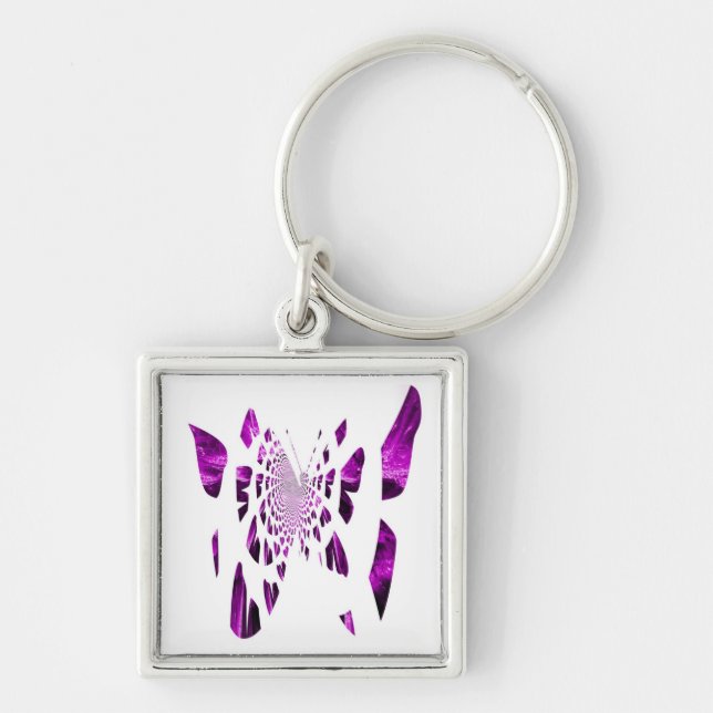 Llavero Alas de mariposa morada (Frente)