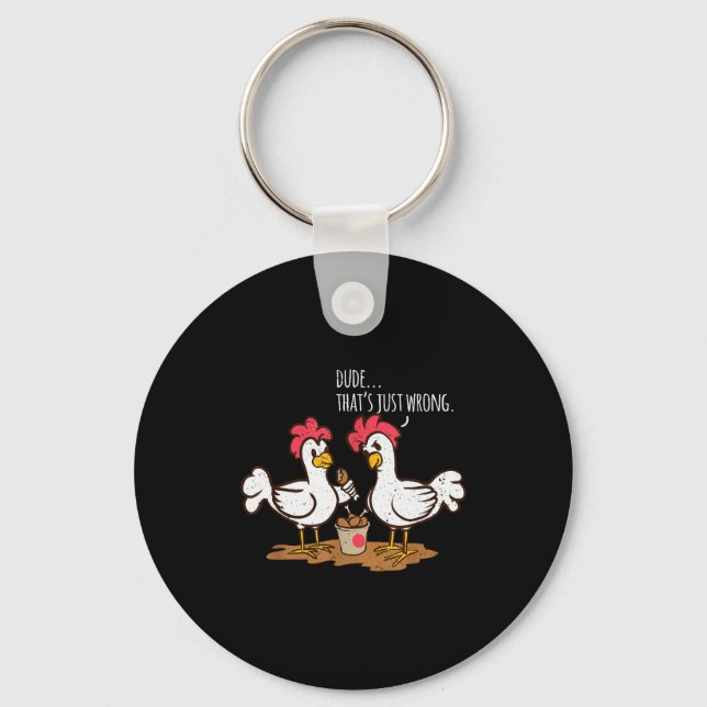 Llavero Alas de pollo de comida rápida divertidas de pollo (Anverso)