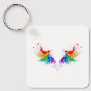 Llavero Alas del arco iris fluidas
