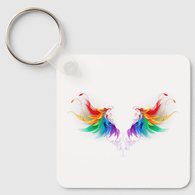 Llavero Alas del arco iris fluidas (Anverso)
