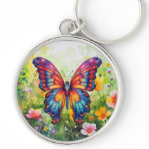 Alas Naranjas azules de mariposa