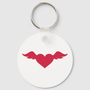 Llavero Alas rojas del corazón